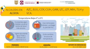 Descenso de temperatura en la