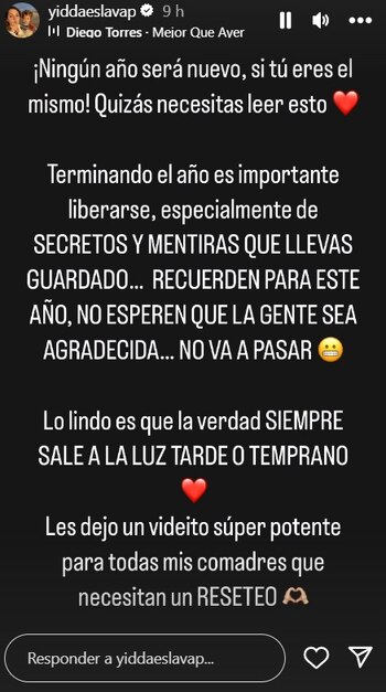 Yiddá Eslava publicó alarmante mensaje