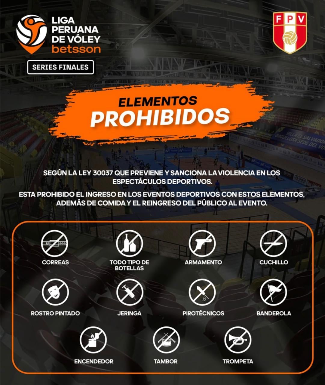 Restricciones para los partidos de semifinales de la Liga Peruana de Vóley 2025/26.