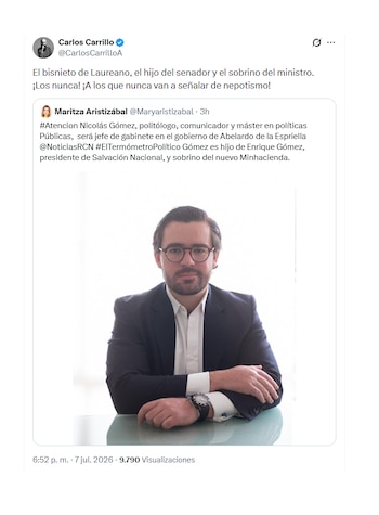 Carlos Carrillo y su reacción a la llegada de Nicolás Gómez