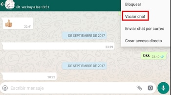Enviar mensajes vacíos en WhatsApp.
