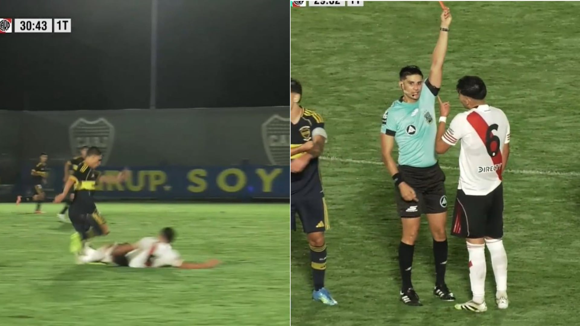 Expulsión polémica en el Superclásico de Reserva: Boca aprovechó la roja a River
