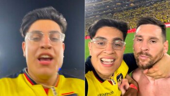 Un hincha ecuatoriano incomodó a Messi tras el partido