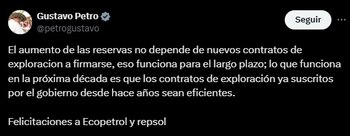 El presidente felicitó a Ecopetrol
