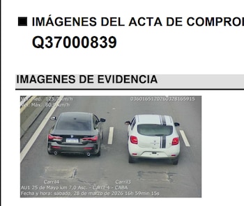 El BMW vinculado al accidente en una de las recientes multas registradas por el Gobierno porteño