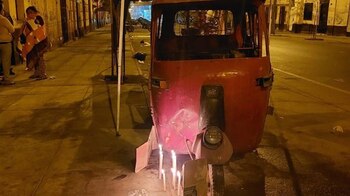 Mototaxi en donde fue acribillado