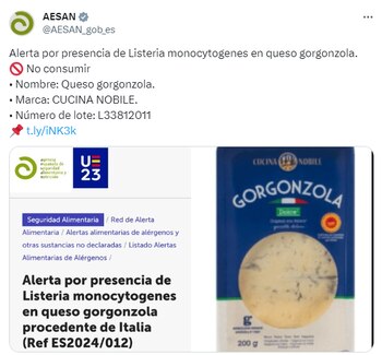 Alerta por listeriosis en un