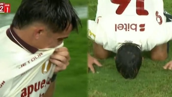 Martín Pérez Guedes besó la cancha del estadio Monumental y rompió en llanto tras salir del Universitario vs Sport Huancayo por Liga 1 2026