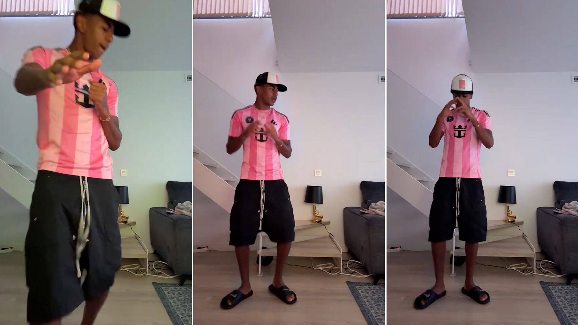 El baile de Lamine Yamal con la camiseta de Lionel Messi del Inter Miami