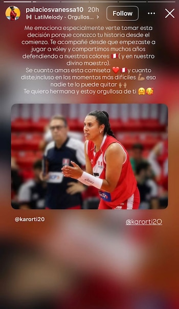 El mensaje en redes sociales de Vanessa Palacios para Karla Ortiz.