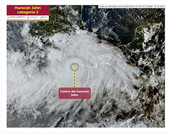 Centro del huracán John
(Conagua)
