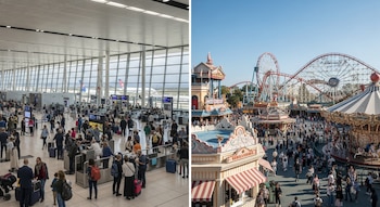 Un viajero internacional con sarampión