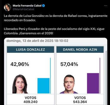 María Fernanda Cabal aseguró que