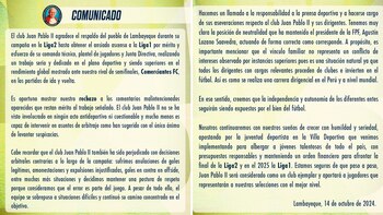 El comunicado de prensa del