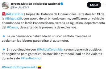Ejército confirmó la amenaza por