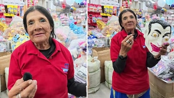 Una vendedora ambulante de Bonice se convirtió en protagonista de una publicidad realizada por un emprendimiento del centro de Bogotá - crédito @districomer.cb/TikTok