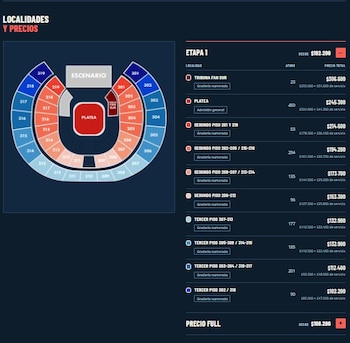 La venta general de boletas para el concierto comenzó el 15 de octubre con entradas desde $102.200 - crédito TuBoleta