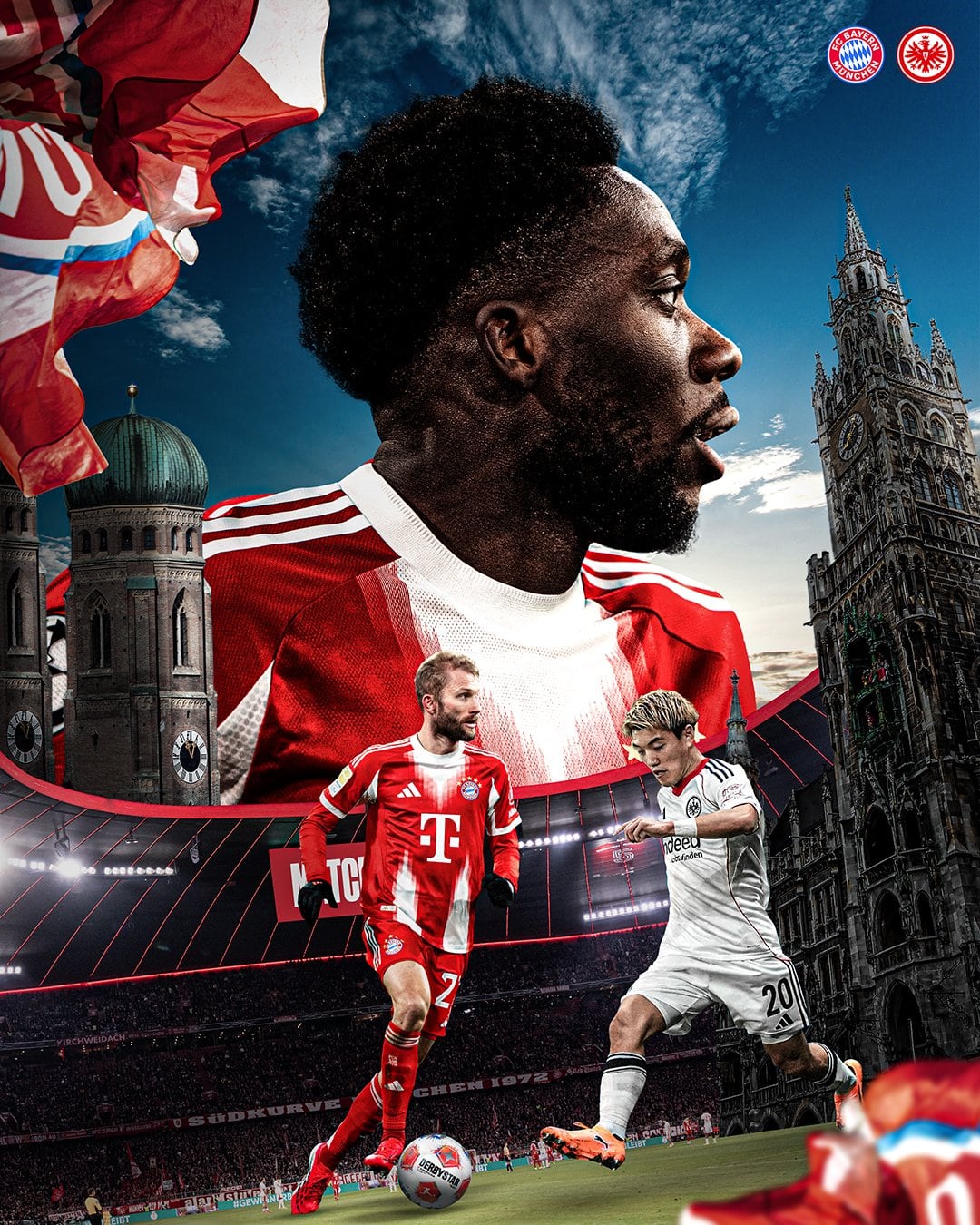 Con Alphonso Davies, Konrad Laimer y Makoto Hasebe del Eintracht Frankfurt, los