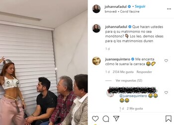 Post en Instagram de Johanna