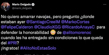 Mario Delgado reclamó el nulo