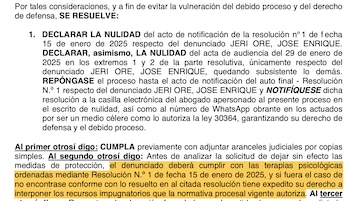 Jueza reafirma que José Jerí