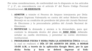 PJ admite demanda de Delia Espinoza