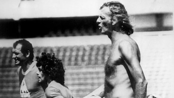 Menotti y Maradona, durante la