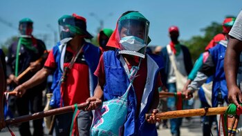 Minga indígena en Colombia. Foto: