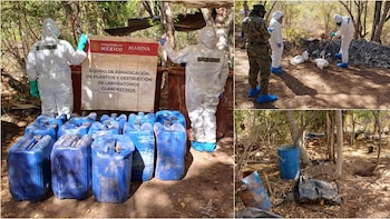 Este laboratorio fue localizado en el poblado de Tacuichamona, municipio de Culiacán. Foto: Semar