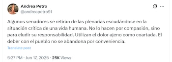 La empresaria cuestionó la postura
