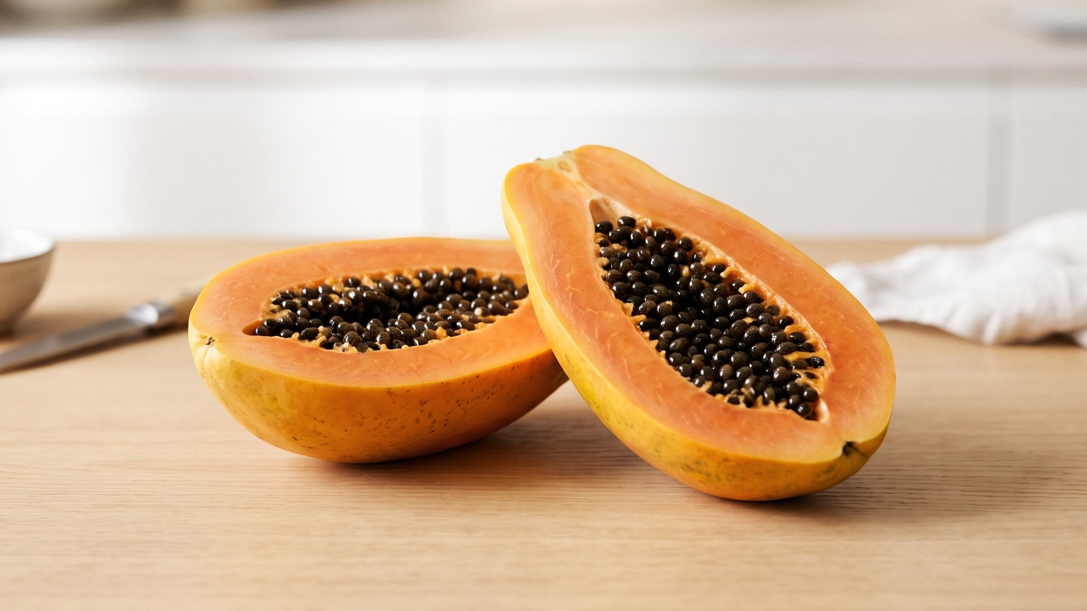 La papaya ganó visibilidad en la agenda de bienestar por su aporte de vitamina C, agua, fibra y compuestos antioxidantes (Imagen Ilustrativa Infobae)