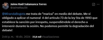 El presidente de la Cámara