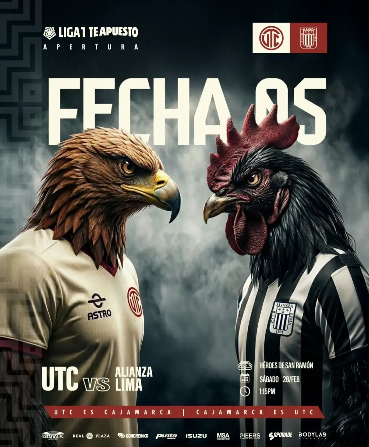 Alianza Lima e UTC se enfrentam pela 5ª data do Torneio Apertura da Liga 1 de 2026.