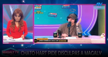 Mario Hart admitiu que confundiu Magaly Medina com a polêmica sobre seu casamento com Korina Rivadeneira. Captação: Magaly TV La Firme.