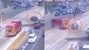 Chofer de bomberos realiza dramática