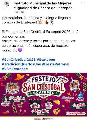 Feria Patronal de San Cristóbal Ecatepec 2026