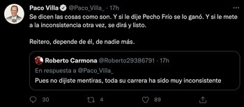 Paco Villa reiteró las palabras