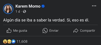 La actriz reaccionó a las