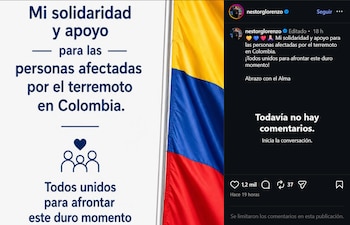 Con una publicación en su perfil de Instagram, el entrenador argentino envió un mensaje de apoyo a todas las víctimas del sismo-crédito Instagram