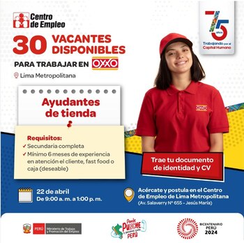 Las vacantes están disponibles para