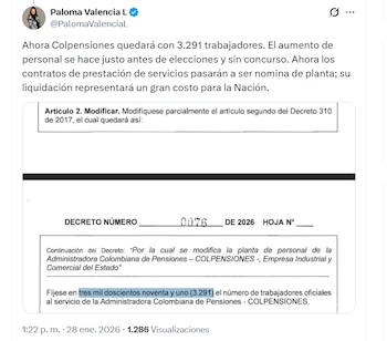 La senadora Paloma Valencia acusó