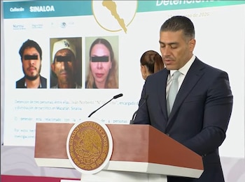 Harfuch en la conferencia de prensa de Claudia Sheinbaum