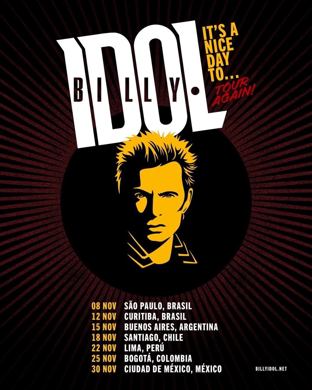Los boletos estarán disponibles en preventa Banamex el 7 de agosto a las 11:00 a.m. (Foto: @billyidol, Instagram)