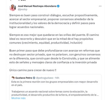 José Manuel Restrepo vio con