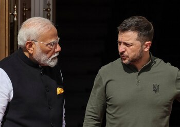 Volodimir Zelensky recibió a Narendra