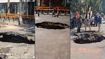 Un socavón de un metro