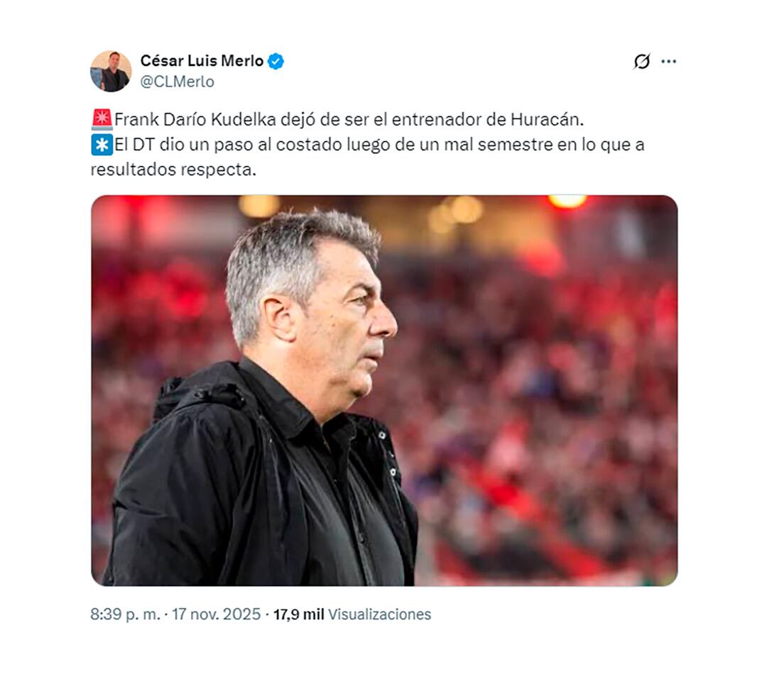 El posteo de César Luis Merlo