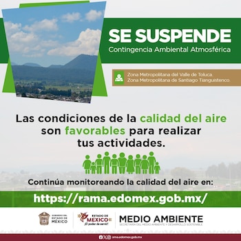 Suspensión de contingencia ambiental Edomex