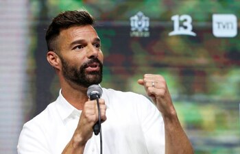 Ricky Martin durante una conferencia
