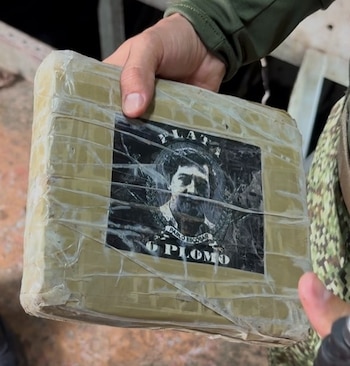 Los paquetes de marihuana tenían la imagen de Pablo Escobar - crédito Armada de Colombia
